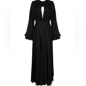 Marla Silk Floor-Length Dress- Black (Never Worn)